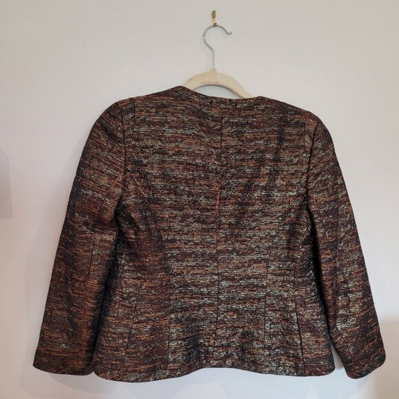 WILFRED ARITZIA - Size 4 Pirouette Tweed Copper Sparkling Blazer / Jacket - Picture 3 of 5